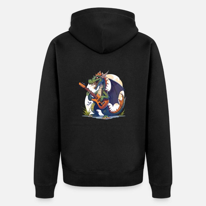 Schaukelnder Drache - Unisex Premium Bio Zip Hoodie - Schwarz