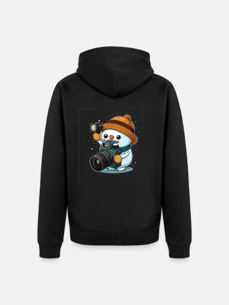 Verschneiter Fotograf - Unisex Premium Bio Zip Hoodie - Schwarz