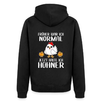 Huhn Hühner Hahn Bauernhof Landwirt Bauer Geschenk - Unisex Premium Bio Zip Hoodie - Schwarz - Hinten - Nico (187cm)