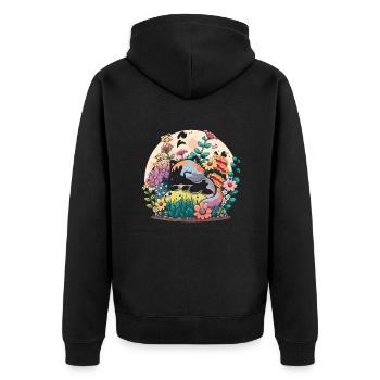 Chat de jardin - Veste à capuche bio Premium Unisexe - noir - Dos - Nico (187cm)