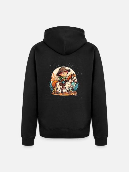 Ride into the Wild - Unisex Premium Organic Zip Hoodie - black