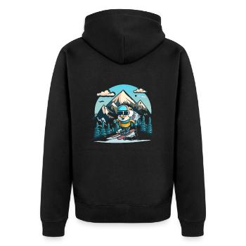Snowy Adventure - Unisex Premium Organic Zip Hoodie - black - Back - Nico (187cm)