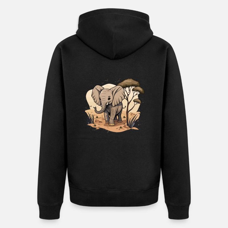 Géant de la savane - Veste à capuche bio Premium Unisexe - noir