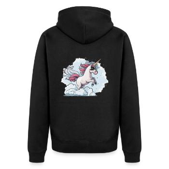 Enchanted Flight - Unisex Premium Organic Zip Hoodie - black - Back - Nico (187cm)