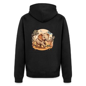 Puissance sauvage - Veste à capuche bio Premium Unisexe - noir - Dos - Nico (187cm)