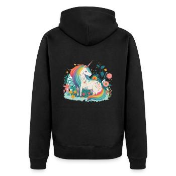 Le jardin magique - Veste à capuche bio Premium Unisexe - noir - Dos - Nico (187cm)