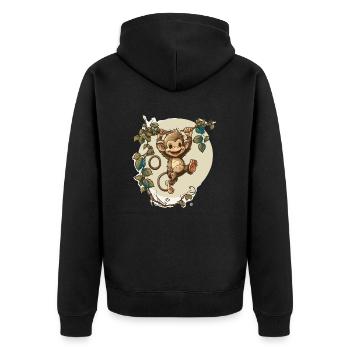 Blödsinn - Unisex Premium Bio Zip Hoodie - Schwarz - Hinten - Nico (187cm)