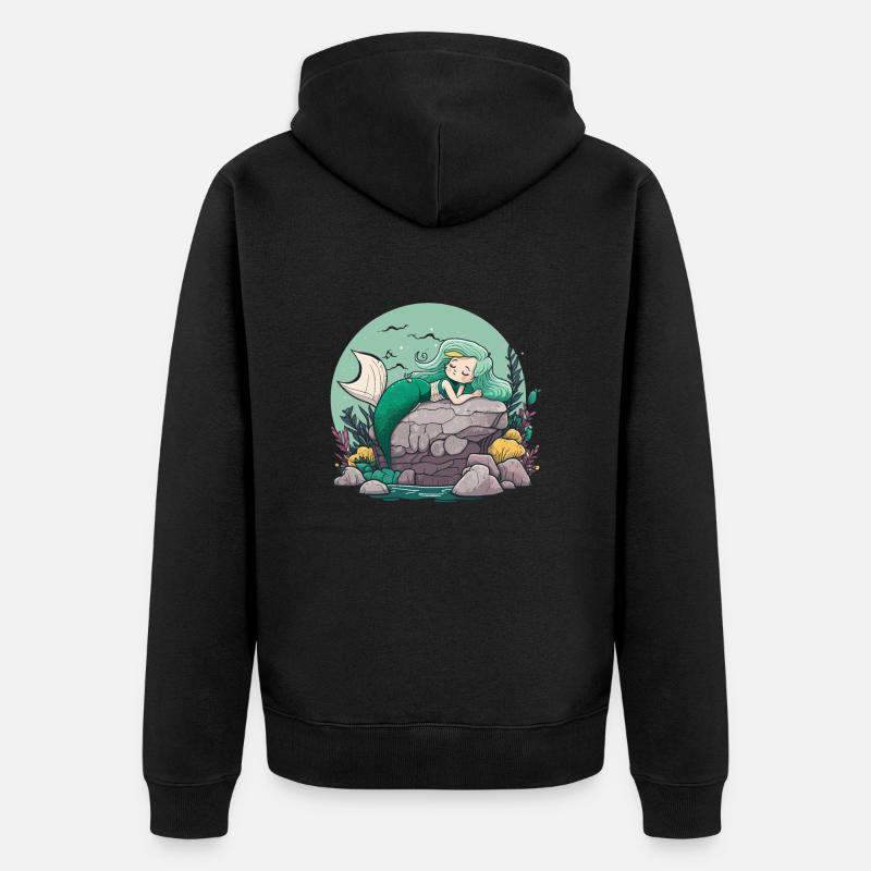 La Sirène des Océans - Veste à capuche bio Premium Unisexe - noir