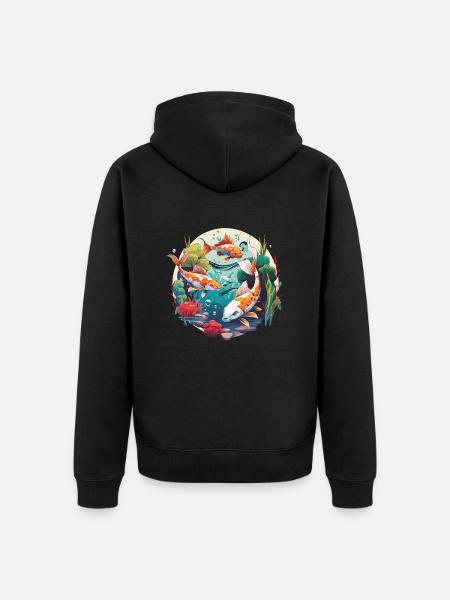 Koi-Wunderland - Unisex Premium Bio Zip Hoodie - Schwarz