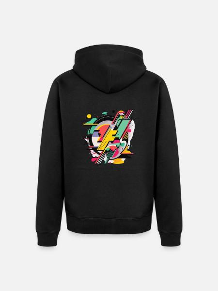 Bright Geometry - Unisex Premium Organic Zip Hoodie - black
