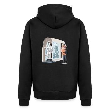 Snorkel in Style: Ocean Life - Unisex Premium Organic Zip Hoodie - black - Back - Nico (187cm)