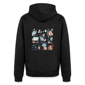 Voyage en train: Voyage panoramique - Veste à capuche bio Premium Unisexe - noir - Dos - Nico (187cm)