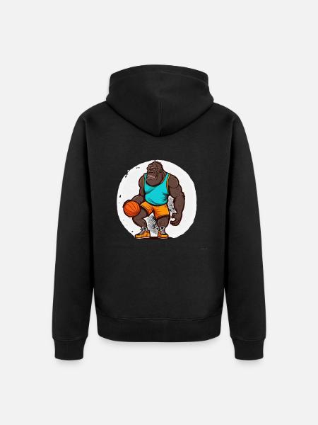 Basket-Gorilla - Unisex Premium Organic Zip Hoodie - black