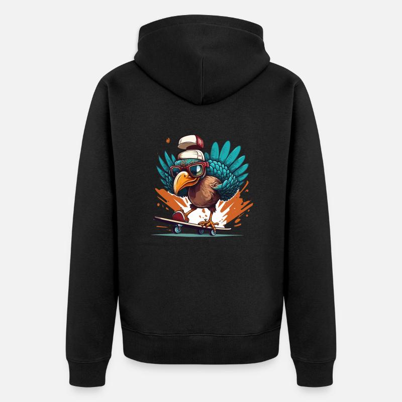 Skateboard turc - Veste à capuche bio Premium Unisexe - noir