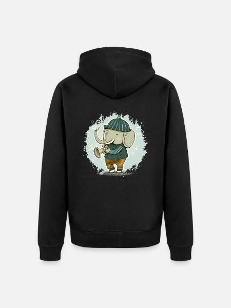 Ele-Trompette - Veste à capuche bio Premium Unisexe - noir