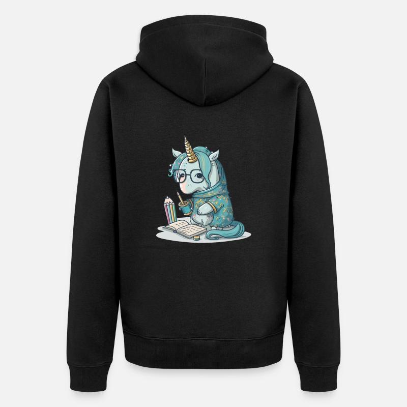 Calligraphe Licorne - Veste à capuche bio Premium Unisexe - noir