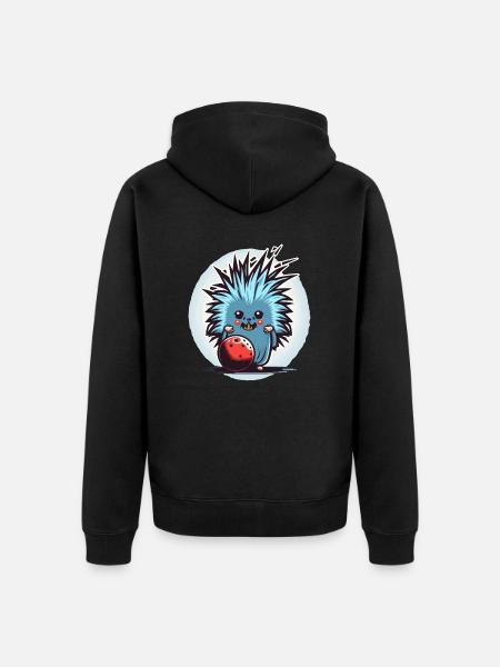 Stachelschwein-Roller - Unisex Premium Bio Zip Hoodie - Schwarz