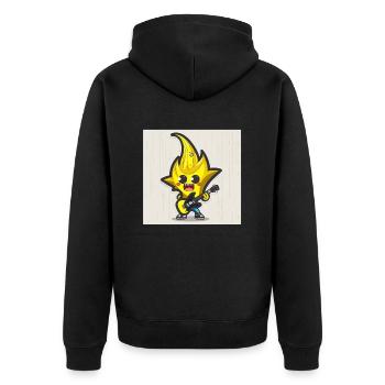 Banana Stealth - Unisex Premium Bio Zip Hoodie - Schwarz - Hinten - Nico (187cm)