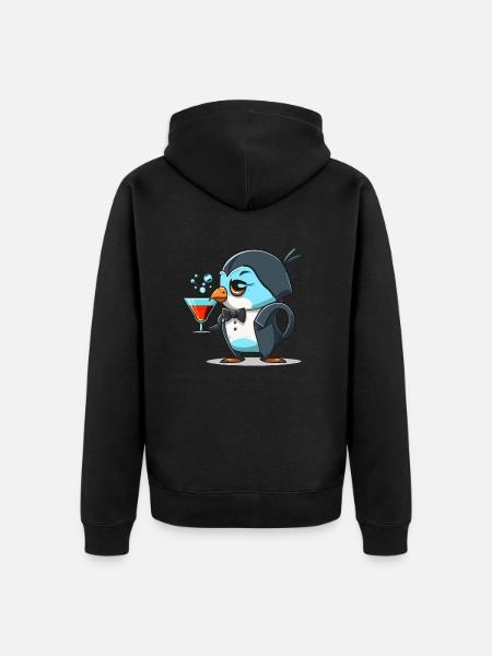 Fancy Penguin - Unisex Premium Organic Zip Hoodie - black