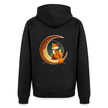 Renard au clair de lune - Veste à capuche bio Premium Unisexe - noir - Dos - Nico (187cm)