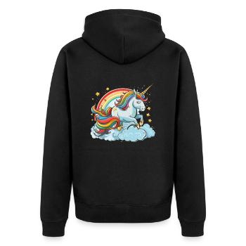 Rainbow Beauty - Unisex Premium Organic Zip Hoodie - black - Back - Nico (187cm)