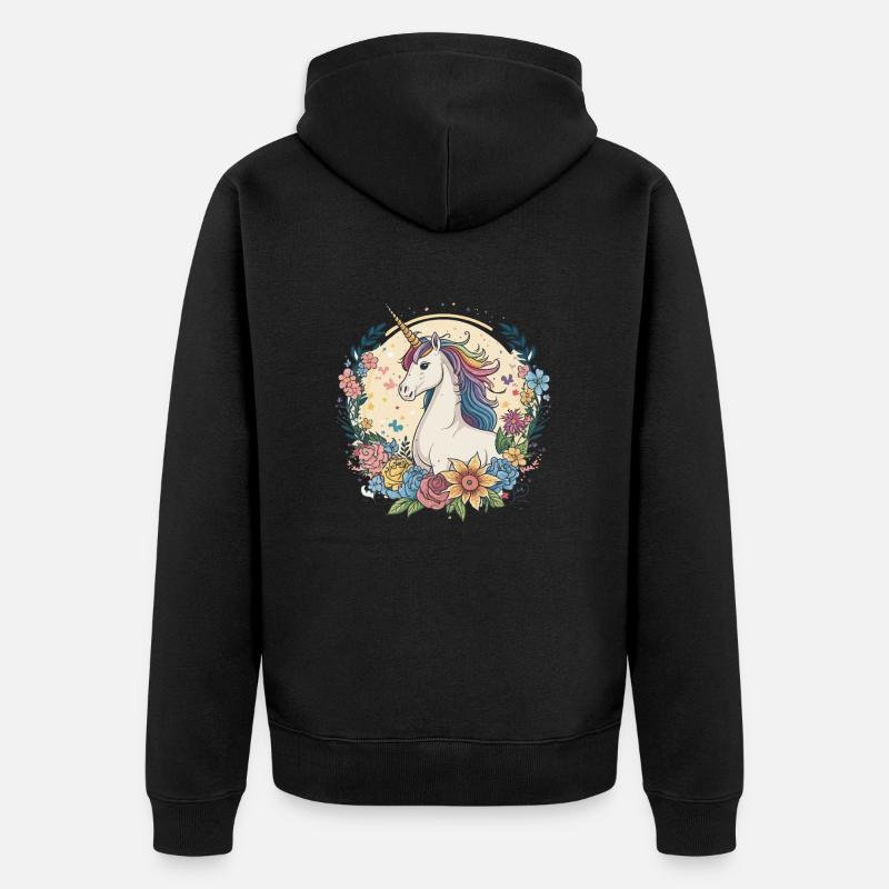 Magie arc-en-ciel - Veste à capuche bio Premium Unisexe - noir