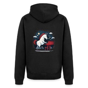 Starry Night Music - Unisex Premium Organic Zip Hoodie - black - Back - Nico (187cm)