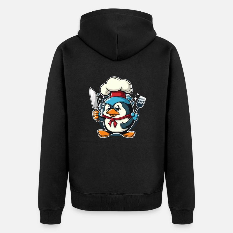 Cuisiner Pingouin - Veste à capuche bio Premium Unisexe - noir