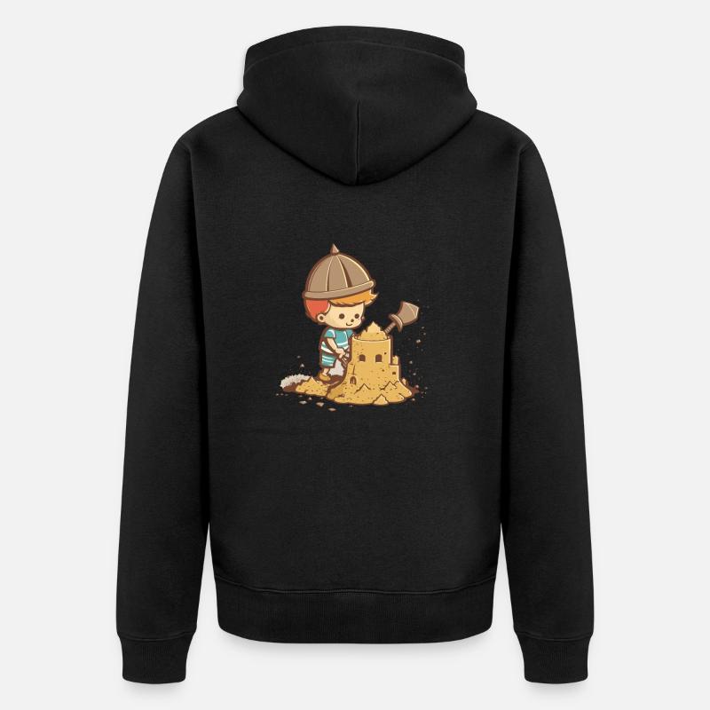 Châteaux de sable au soleil - Veste à capuche bio Premium Unisexe - noir