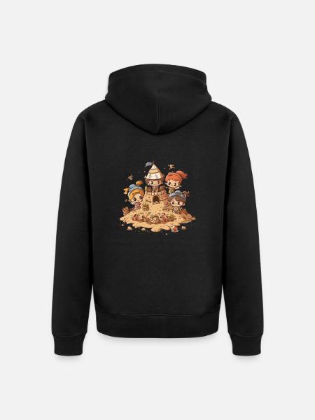 Sandtastischer Spaß - Unisex Premium Bio Zip Hoodie - Schwarz