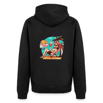 Vibes insulaires - Veste à capuche bio Premium Unisexe - noir - Dos - Nico (187cm)