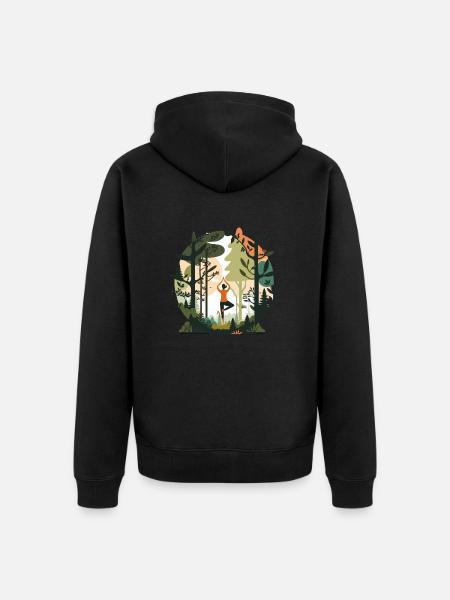Waldfluss - Unisex Premium Bio Zip Hoodie - Schwarz