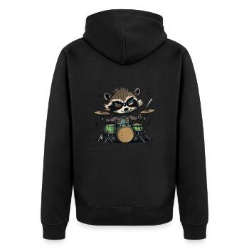 Raton laveur à bascule - Veste à capuche bio Premium Unisexe - noir - Dos - Nico (187cm)