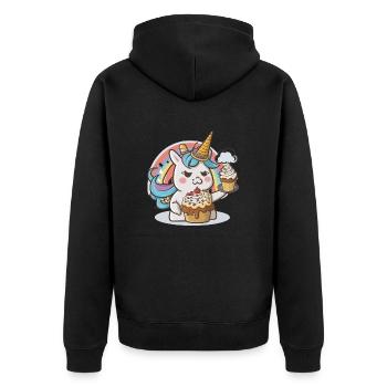 Magical Treats - Unisex Premium Organic Zip Hoodie - black - Back - Nico (187cm)