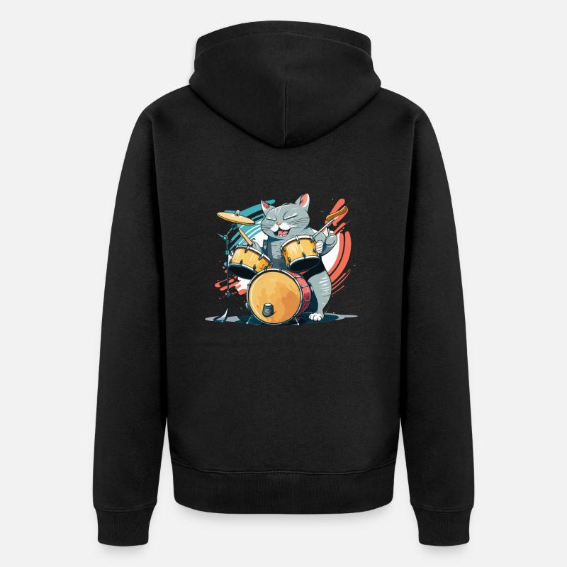 Battez le chat - Veste à capuche bio Premium Unisexe - noir