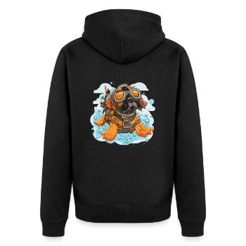 Canine Courage - Unisex Premium Organic Zip Hoodie - black - Back - Nico (187cm)