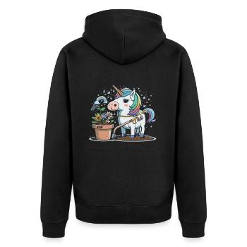 Fleurs magiques - Veste à capuche bio Premium Unisexe - noir - Dos - Nico (187cm)