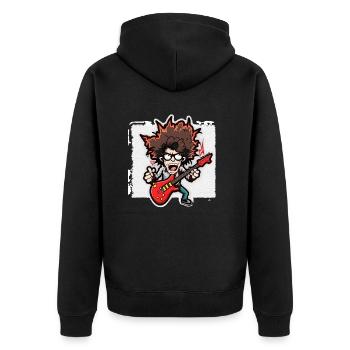 Jamming on the Stage - Unisex Premium Organic Zip Hoodie - black - Back - Nico (187cm)