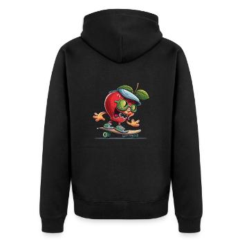 Apple Skater - Unisex Premium Organic Zip Hoodie - black - Back - Nico (187cm)
