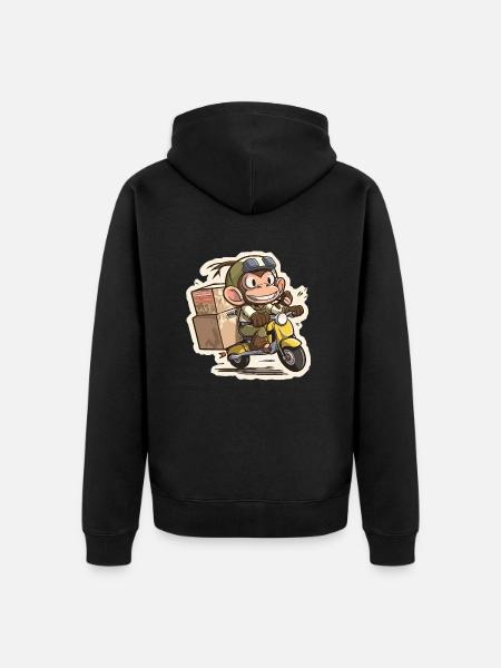 Banana Run - Unisex Premium Organic Zip Hoodie - black