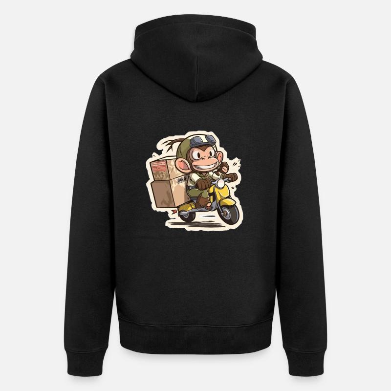 Course à la banane - Veste à capuche bio Premium Unisexe - noir