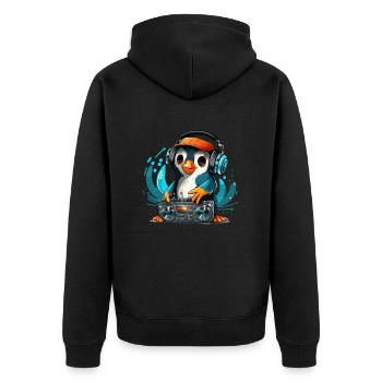 Fête des pingouins - Veste à capuche bio Premium Unisexe - noir - Dos - Nico (187cm)