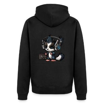 Stinkin Beats - Unisex Premium Organic Zip Hoodie - black - Back - Nico (187cm)