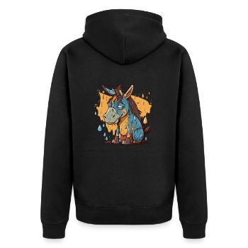 Grincheux des jours de pluie - Veste à capuche bio Premium Unisexe - noir - Dos - Nico (187cm)