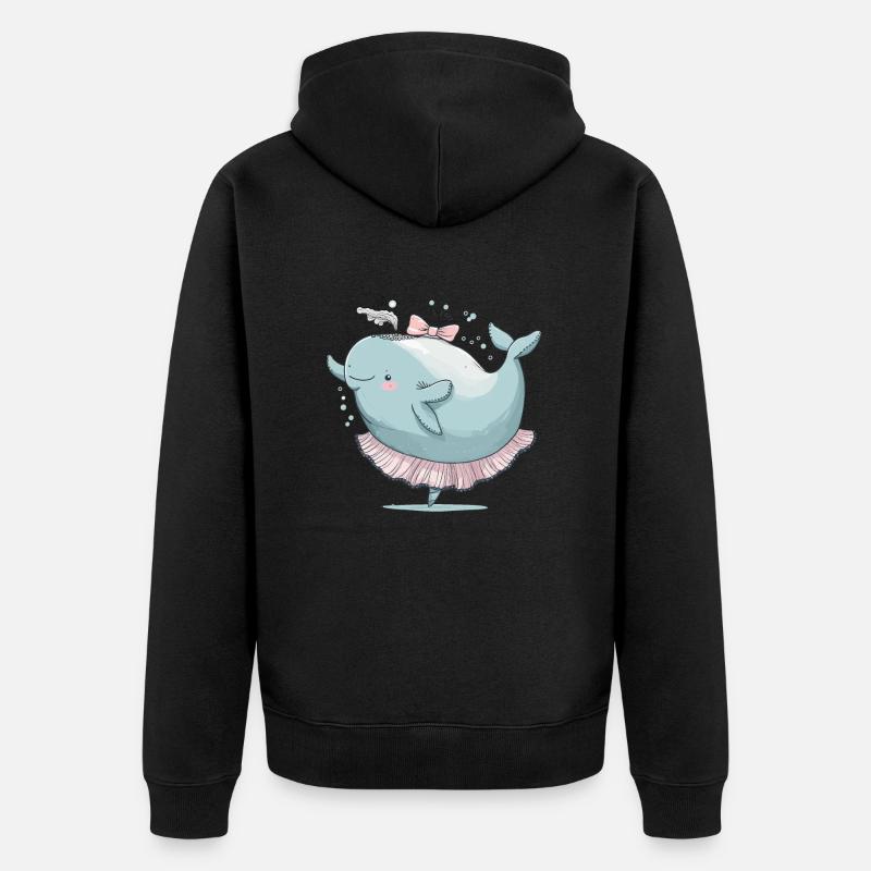 Valse de baleine - Veste à capuche bio Premium Unisexe - noir