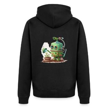 Pouces verts, doigts de métal - Veste à capuche bio Premium Unisexe - noir - Dos - Nico (187cm)