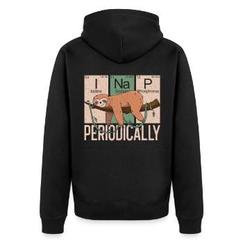 Funny Sloth Chemistry - Je fais une sieste périodique - Veste à capuche bio Premium Unisexe - noir - Dos - Nico (187cm)