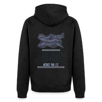 Abstract your Life - Unisex Premium Bio Zip Hoodie - Schwarz - Hinten - Nico (187cm)