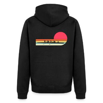 Rudern Ruderer Ruderboot - Unisex Premium Bio Zip Hoodie - Schwarz - Hinten - Nico (187cm)