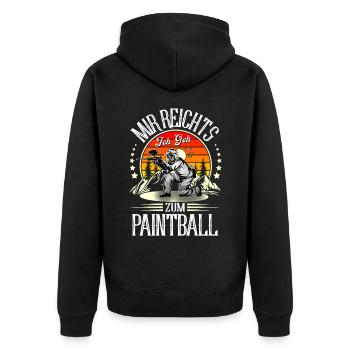 Paintball - Unisex Premium Bio Zip Hoodie - Schwarz - Hinten - Nico (187cm)